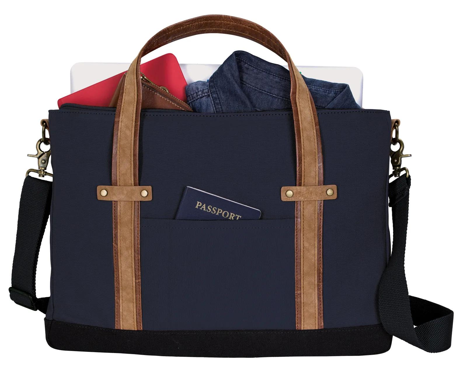 Cotton Canvas Messenger Padded Laptop 16 oz - 15.875 x 11.25 in - product view 18