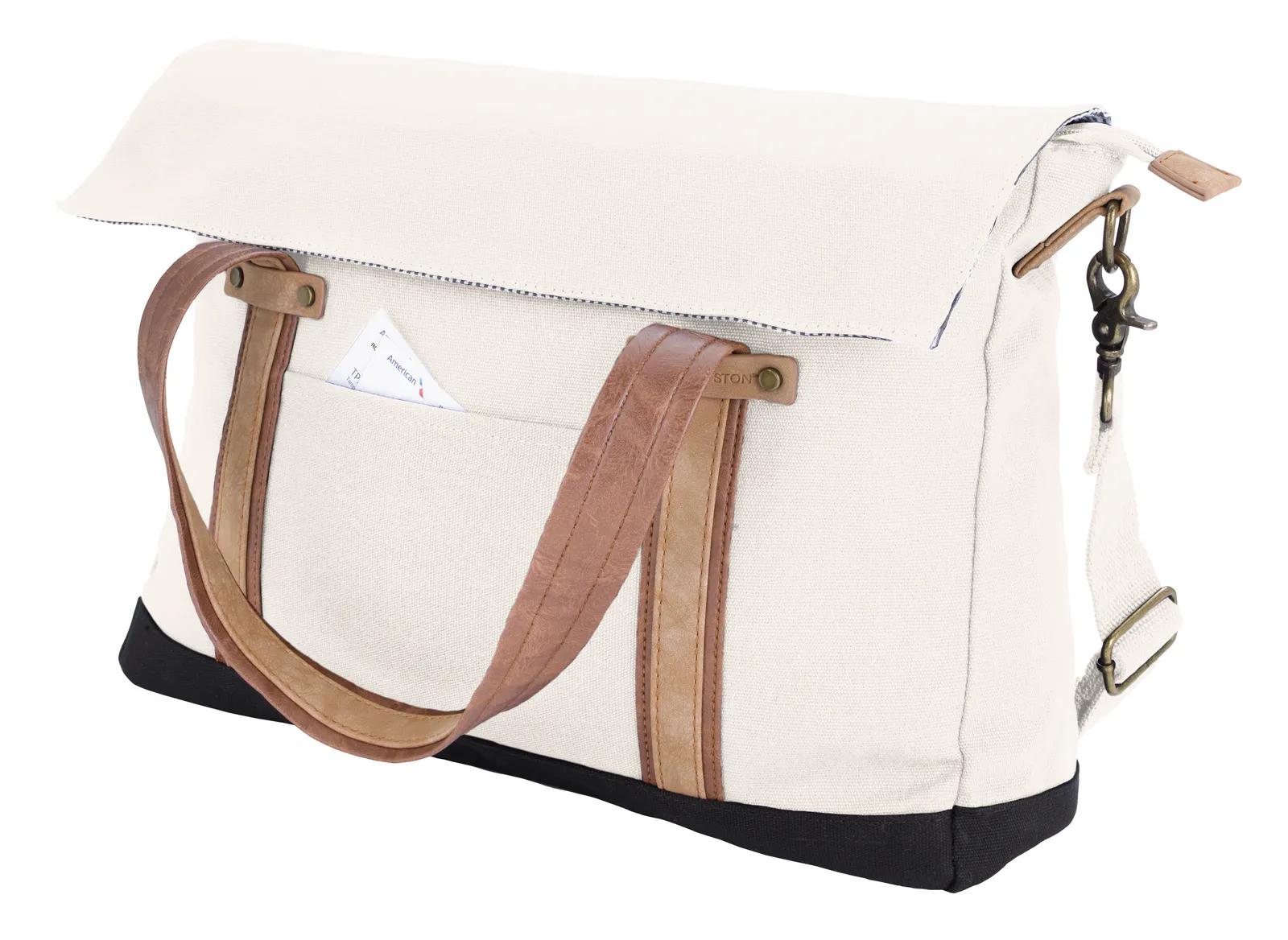 Cotton Canvas Messenger Padded Laptop 16 oz - 15.875 x 11.25 in - product view 25