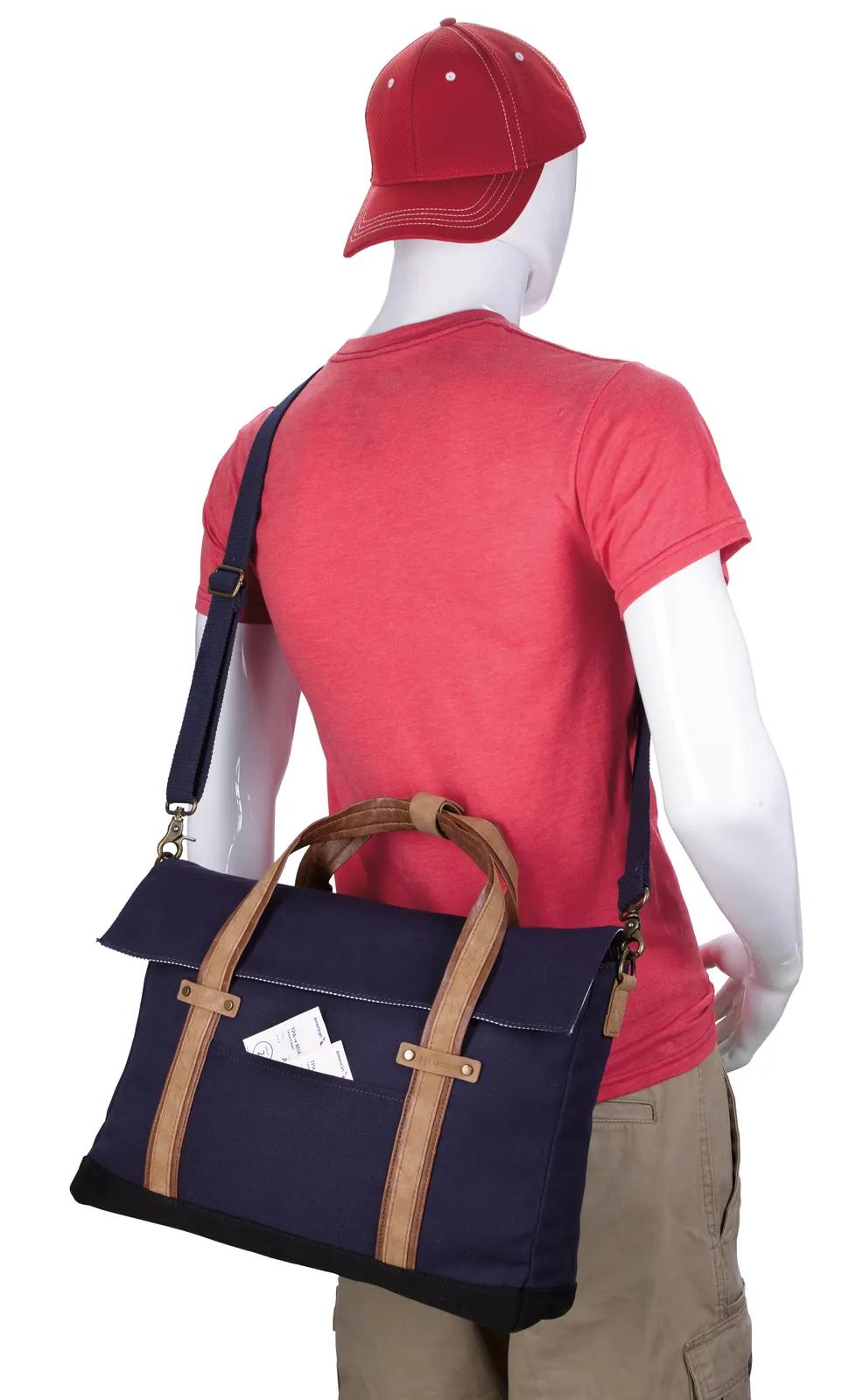 Cotton Canvas Messenger Padded Laptop 16 oz - 15.875 x 11.25 in - product view 36