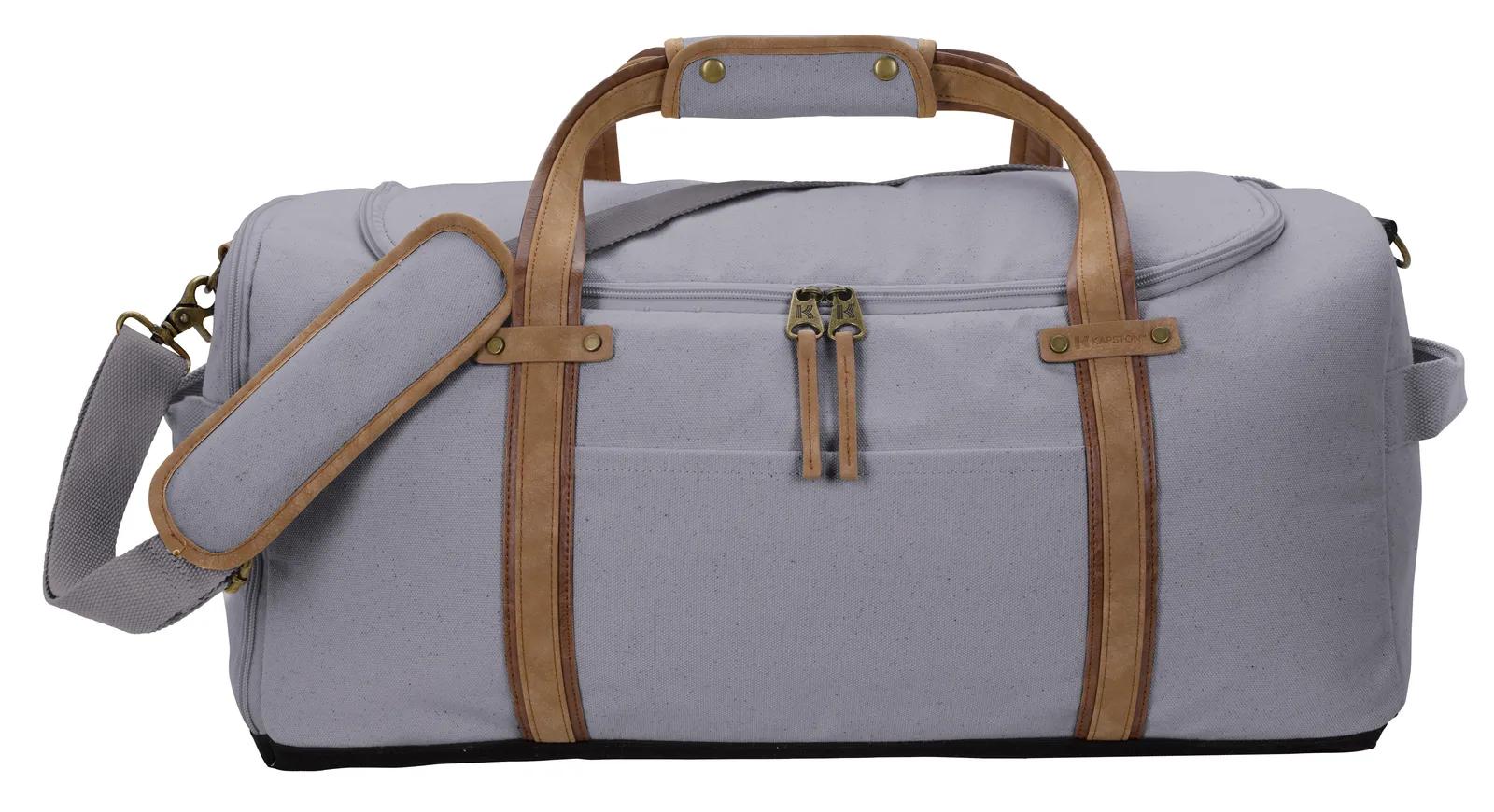Cotton Canvas Duffel PU Suede Handles 16 oz - 21.625 x 11.25 in - product view 2