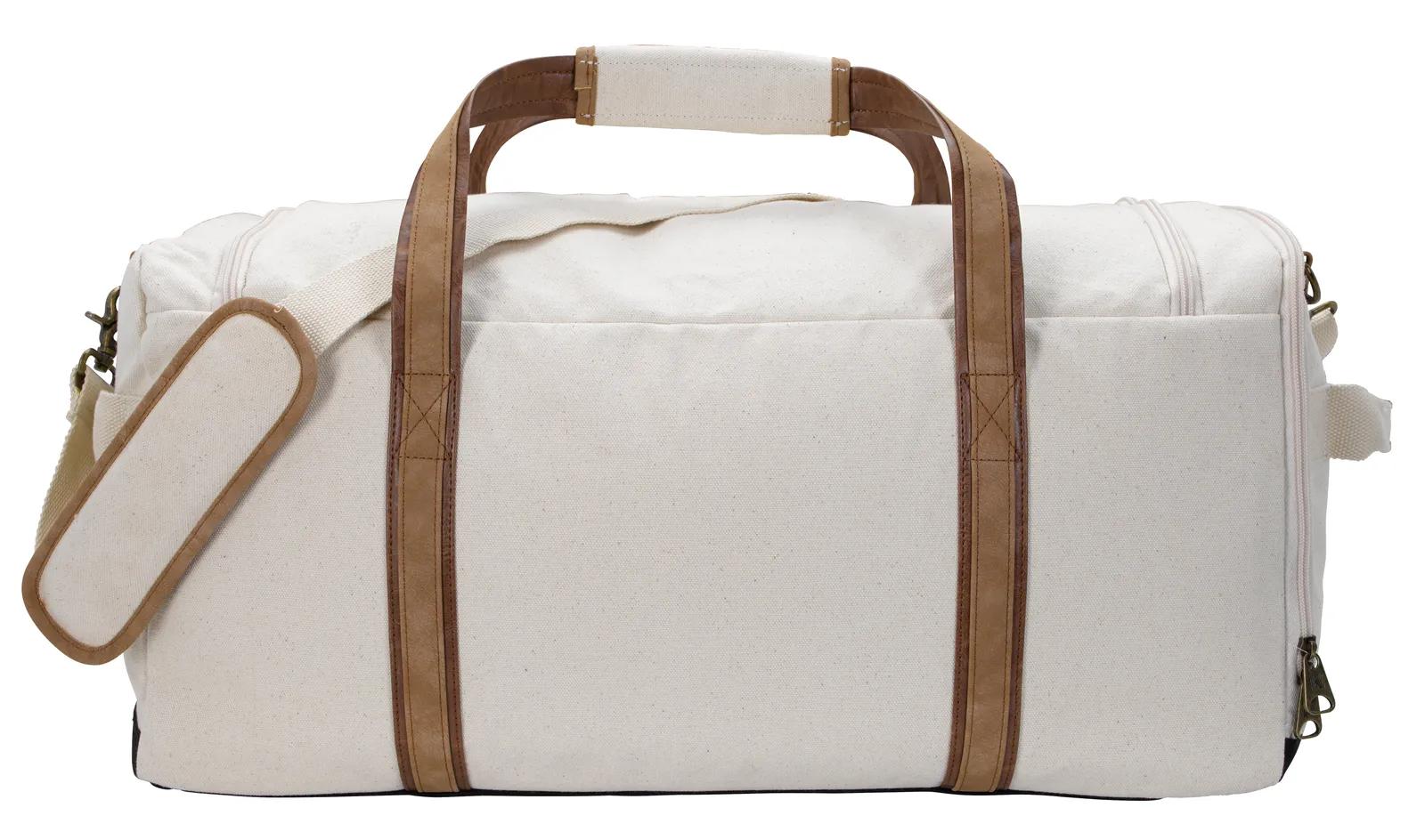 Cotton Canvas Duffel PU Suede Handles 16 oz - 21.625 x 11.25 in - product view 3