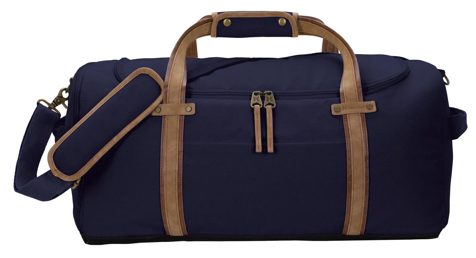 Cotton Canvas Duffel PU Suede Handles 16 oz - 21.625 x 11.25 in - product view 5