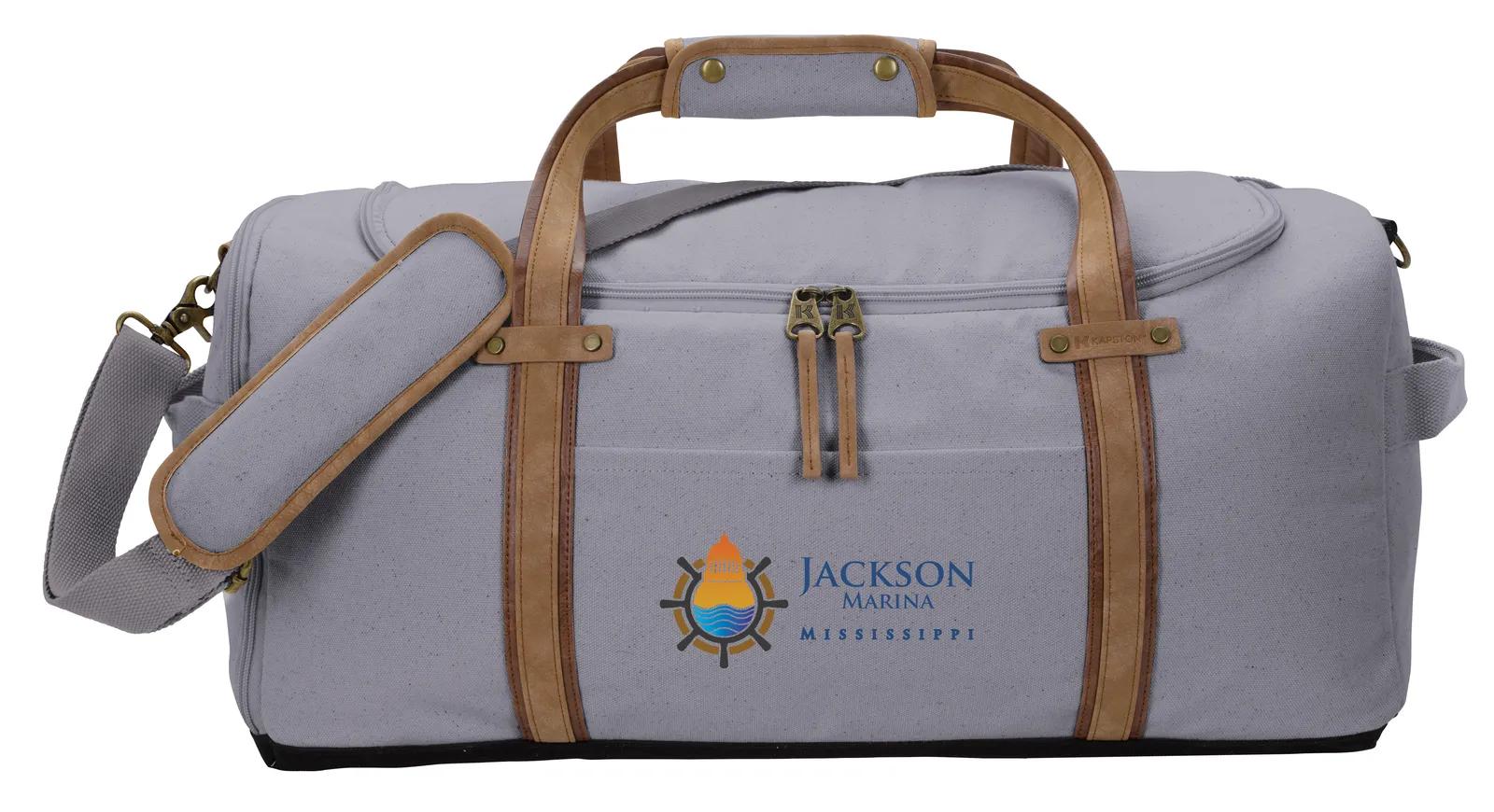 Cotton Canvas Duffel PU Suede Handles 16 oz - 21.625 x 11.25 in - product view 9