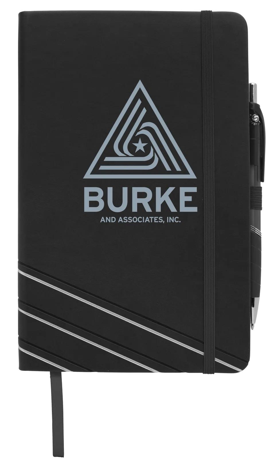 Foil Embossed Journal Leatherette Rayley Pen - 8.5 x 5.8 in - product view 2