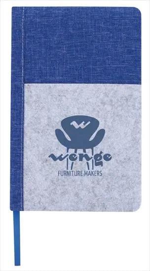 Pocket Journal Polyester Cover Felt Pocket - 8.25 x 5.25 in