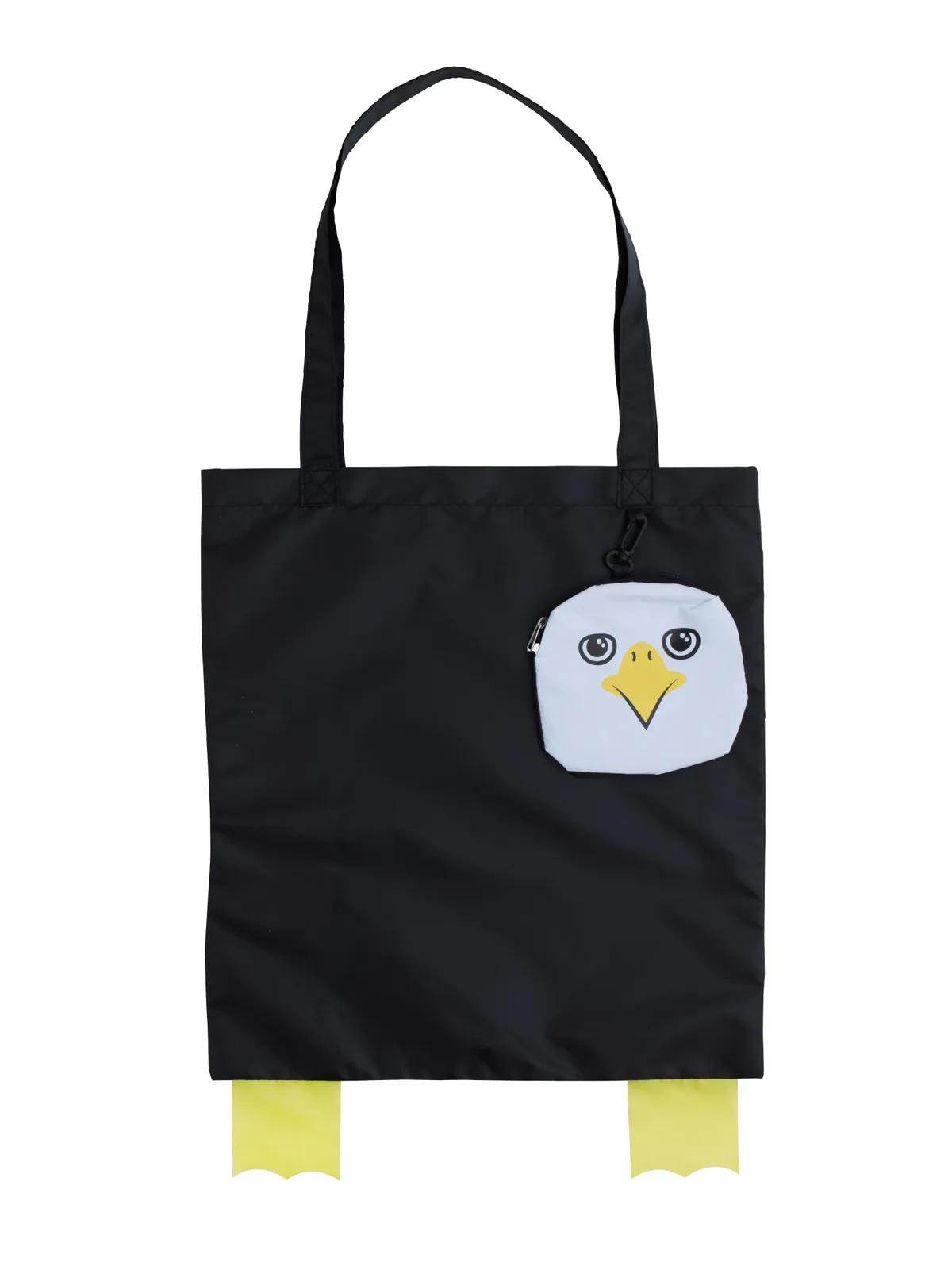 Foldable Tote Animal Print Detachable Pouch - 15 x 14 in - product view 2