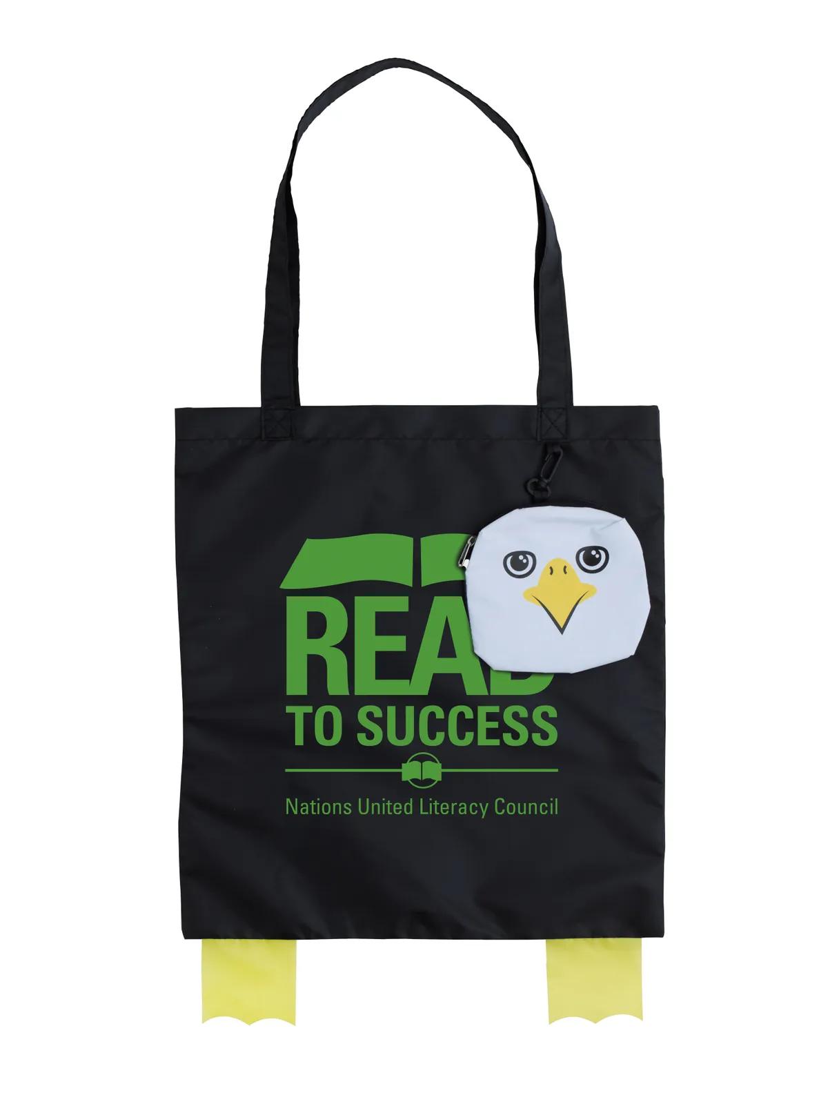 Foldable Tote Animal Print Detachable Pouch - 15 x 14 in - product view 14