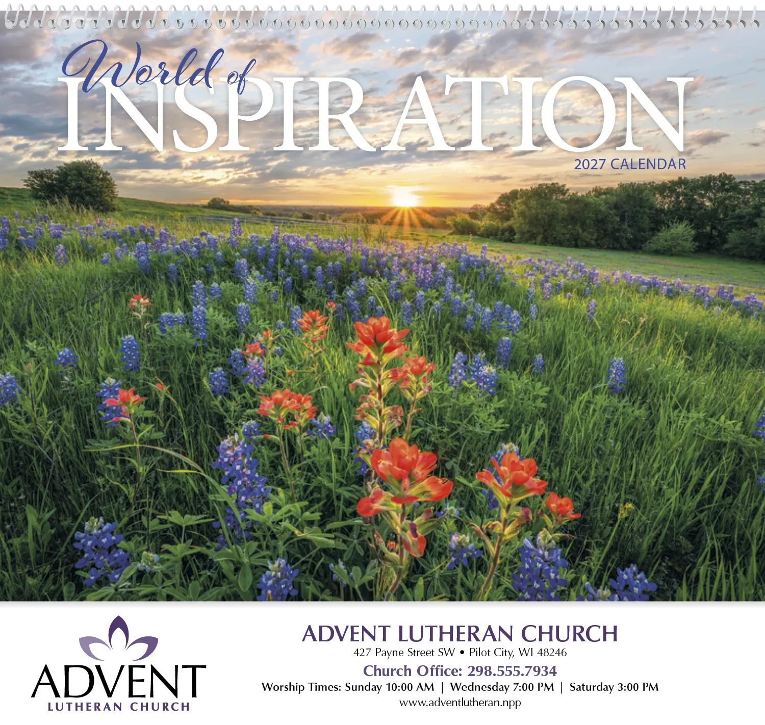World Inspiration Wall Calendar Bible Verses - 18.5 x 11 in - product view 15