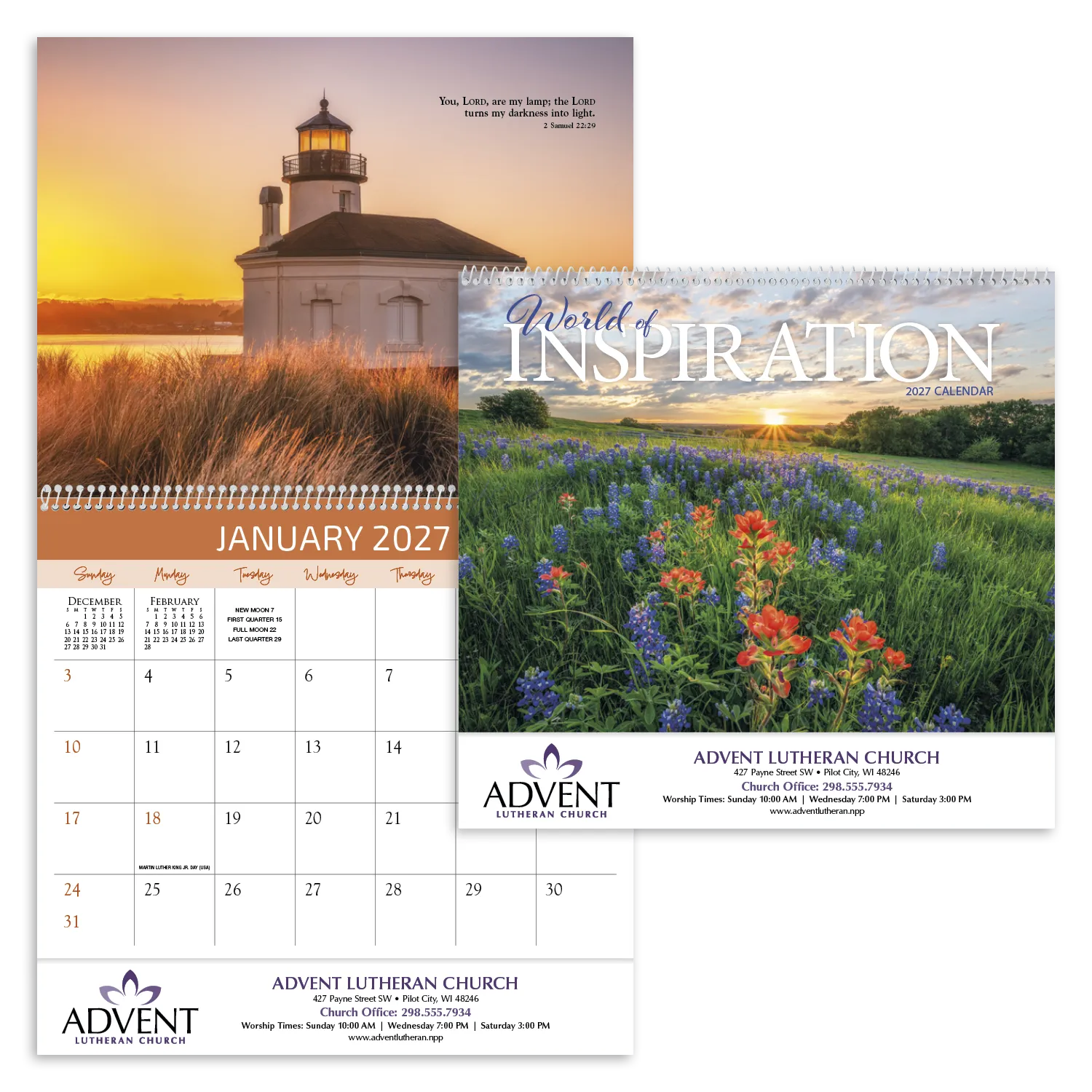World Inspiration Wall Calendar Bible Verses - 18.5 x 11 in - product view 31