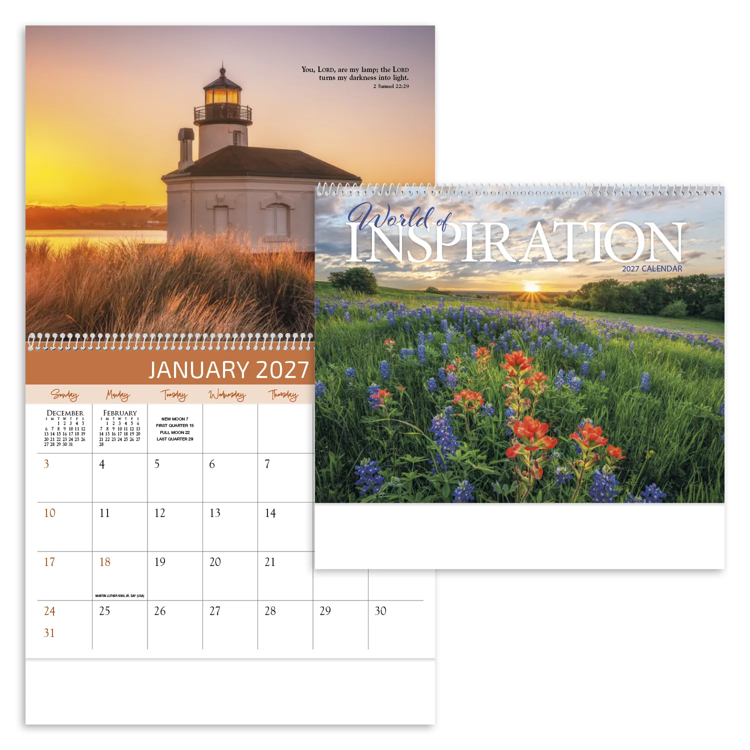 World Inspiration Wall Calendar Bible Verses - 18.5 x 11 in - product view 32