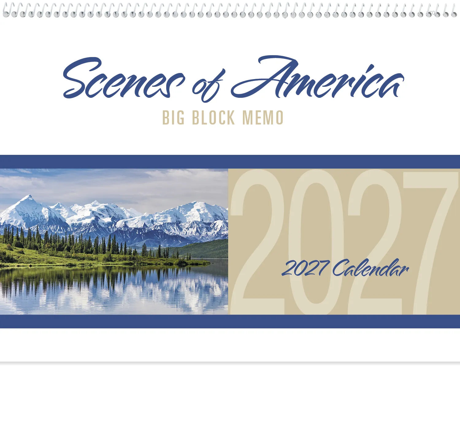 Scenes America Big Block Memo Calendar - 18.5 x 11 in - product view 16