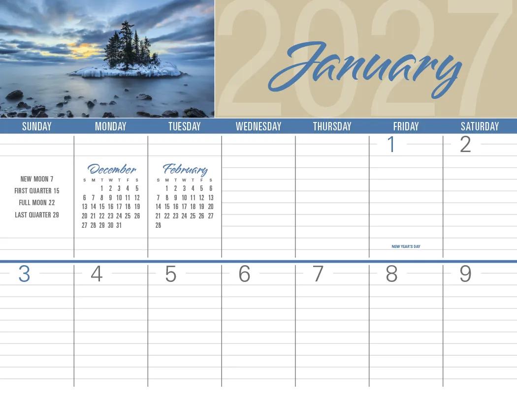 Scenes America Big Block Memo Calendar - 18.5 x 11 in - product view 19