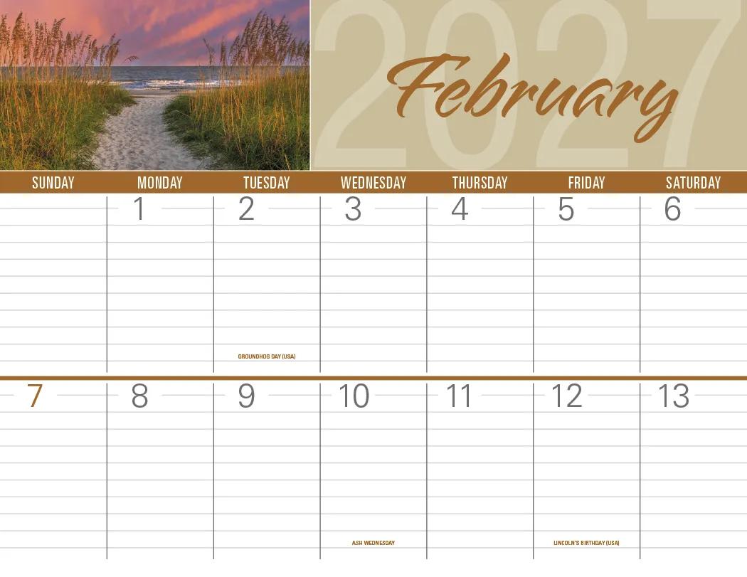 Scenes America Big Block Memo Calendar - 18.5 x 11 in - product view 20