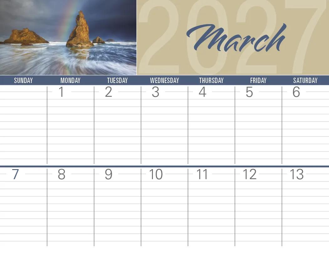 Scenes America Big Block Memo Calendar - 18.5 x 11 in - product view 21