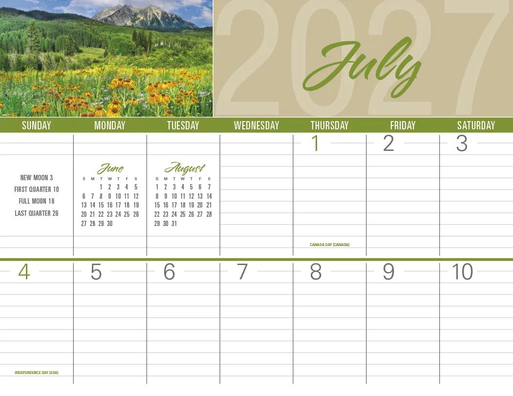 Scenes America Big Block Memo Calendar - 18.5 x 11 in - product view 25