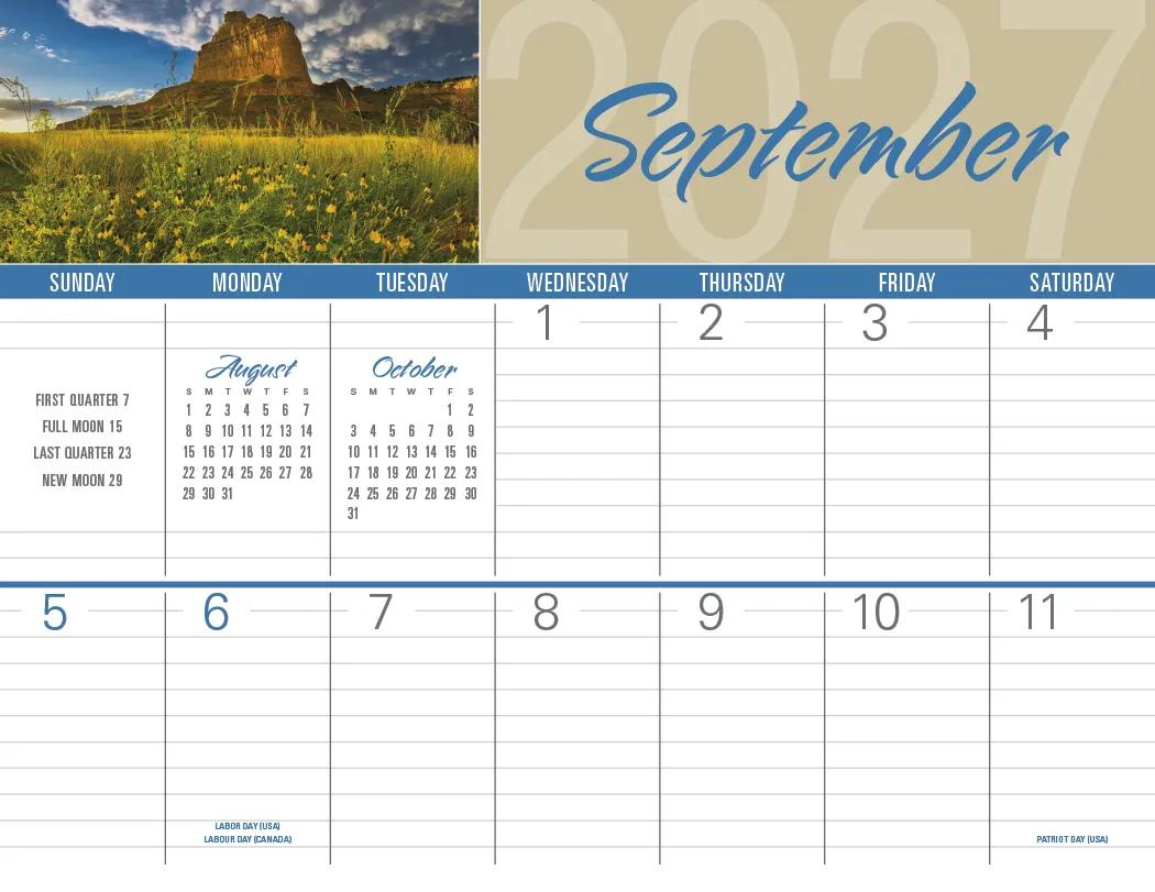 Scenes America Big Block Memo Calendar - 18.5 x 11 in - product view 27