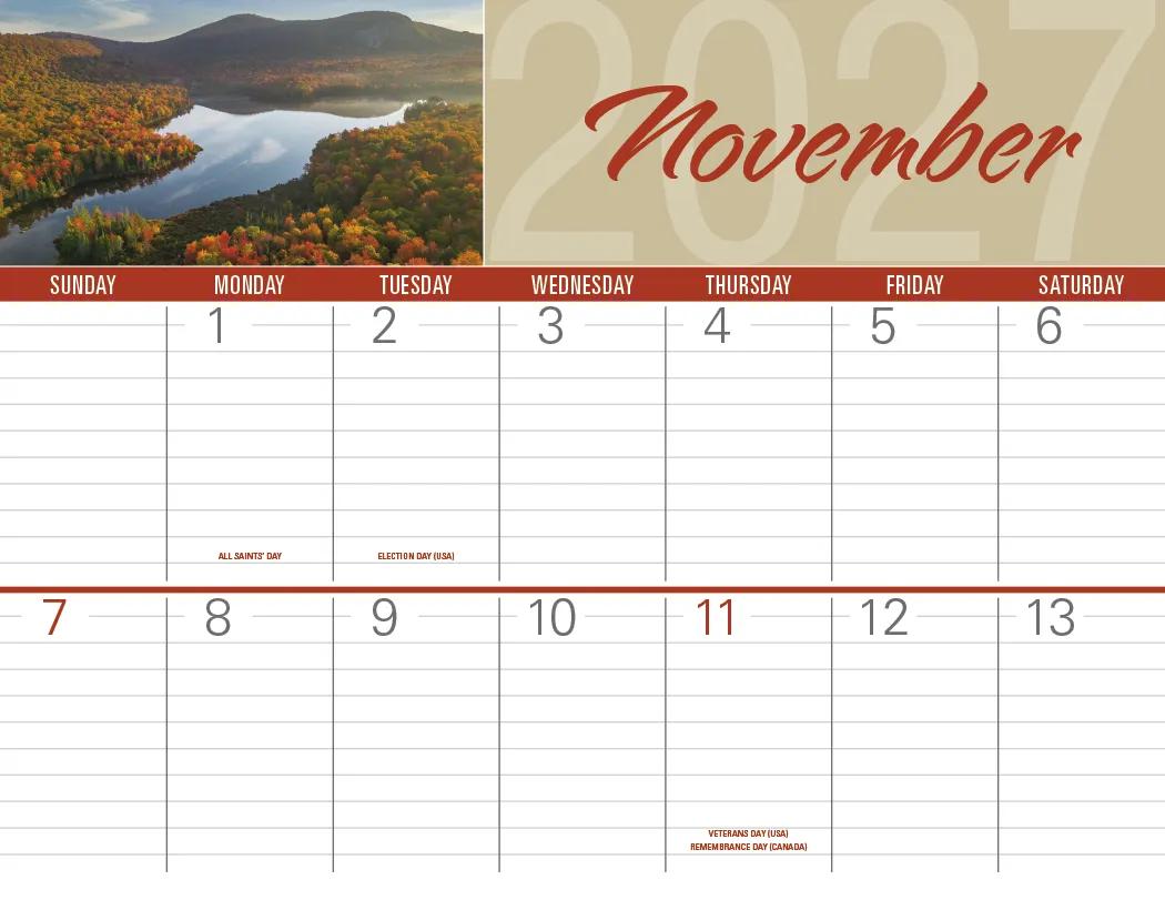 Scenes America Big Block Memo Calendar - 18.5 x 11 in - product view 29