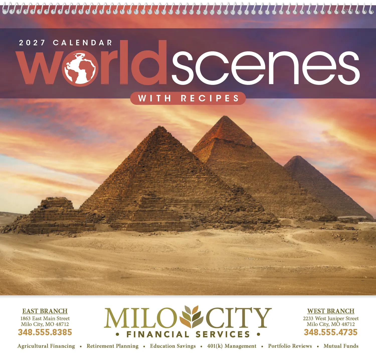 World Scenes Recipe Calendar Travel Photos - 18.5 x 11 in - product view 15