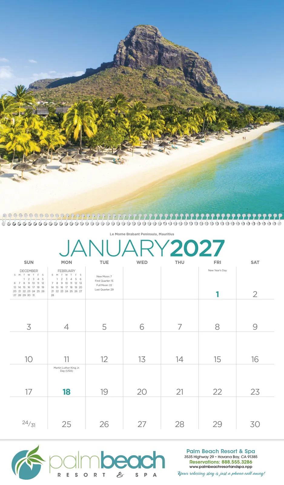 Beaches Wall Calendar Sun Splashed Photography - 18.5 x 11 in - product view 17