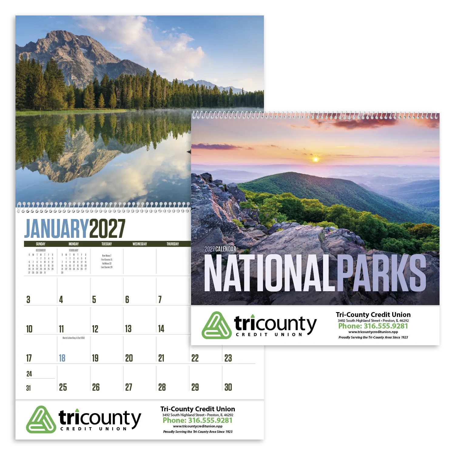 National Parks Wall Calendar Scenic FSC Paper - 18.5 x 11 in - product view 29