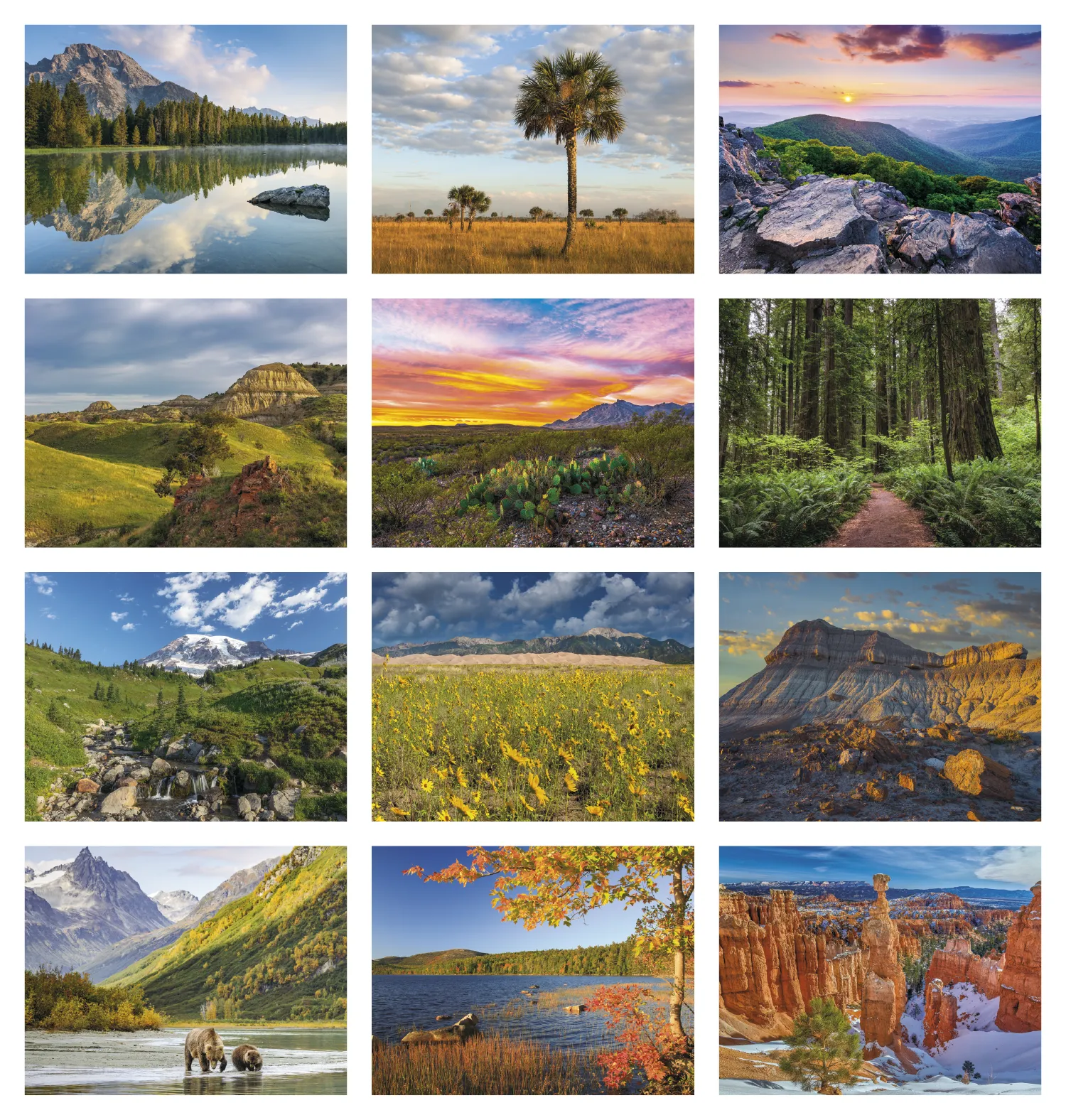National Parks Wall Calendar Scenic FSC Paper - 18.5 x 11 in - product view 30