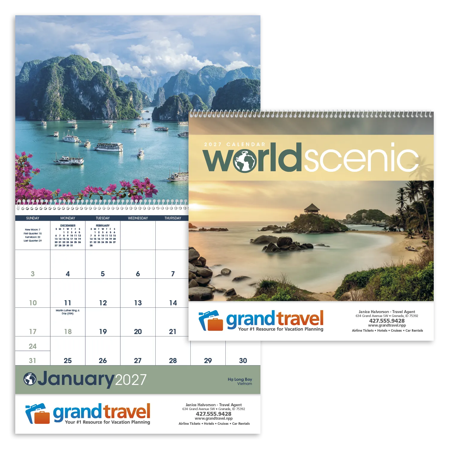World Scenic Wall Calendar Photography FSC - 18.5 x 11 in - product view 31