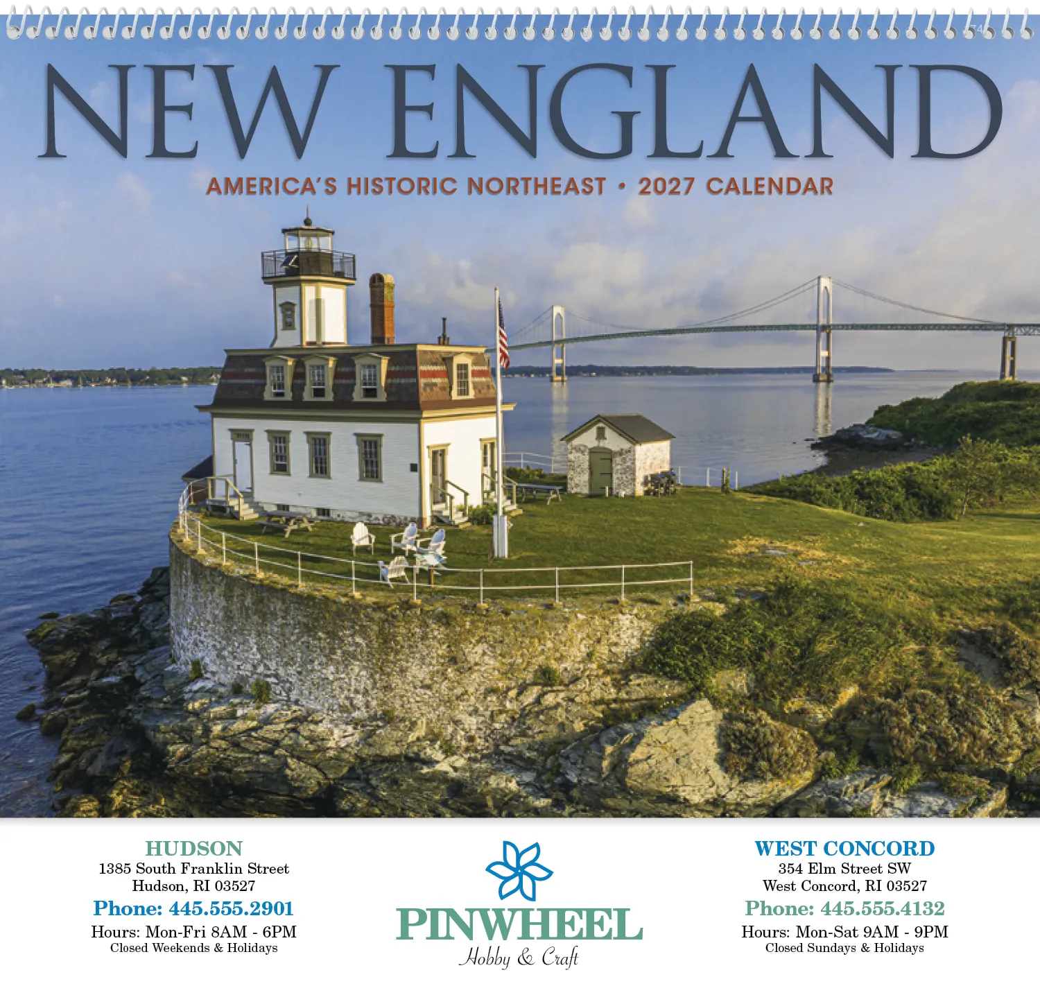 New England Wall Calendar Regional Photography - 18.5 x 11 in - product view 15