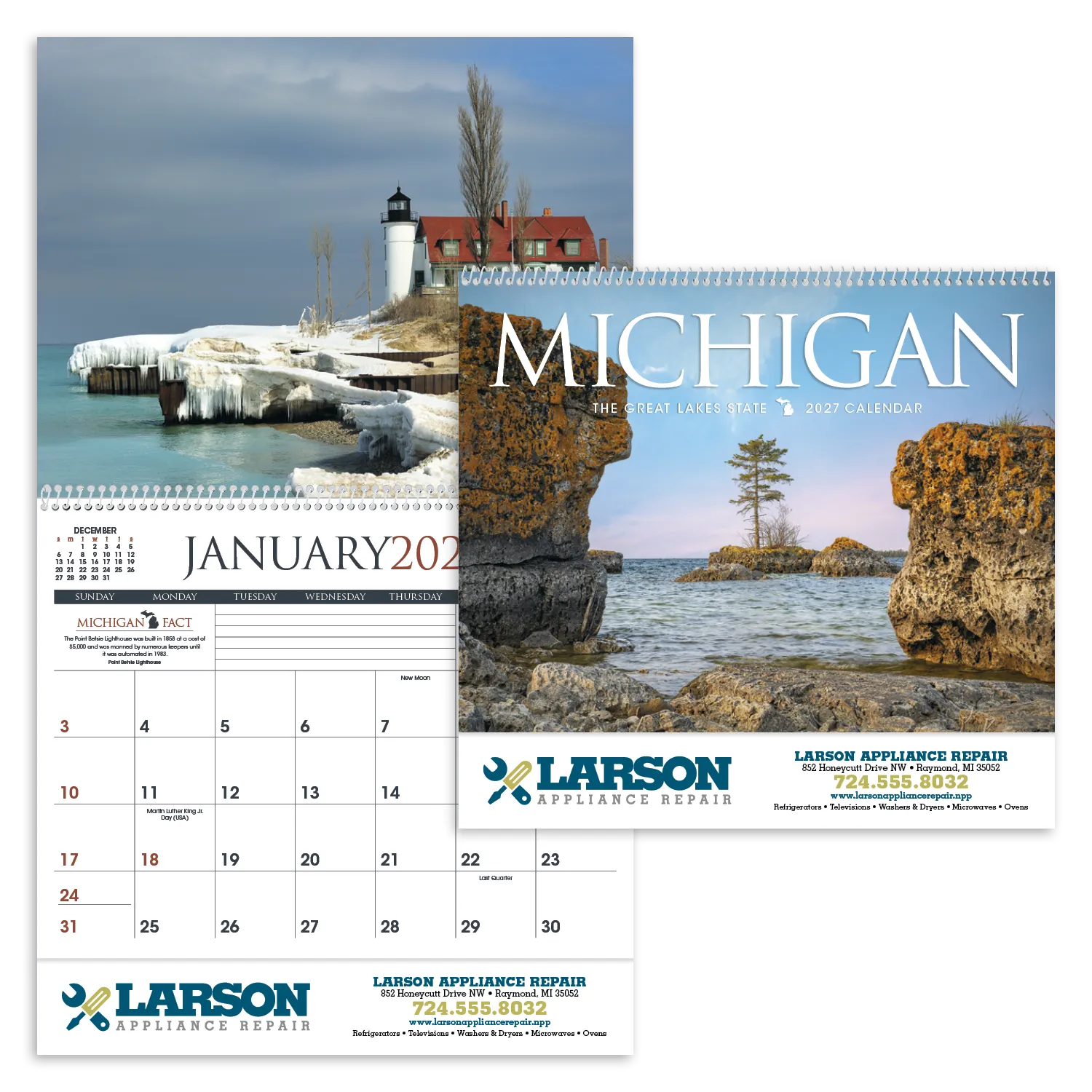 Michigan Wall Calendar Regional Scenery FSC - 18.5 x 11 in - product view 29