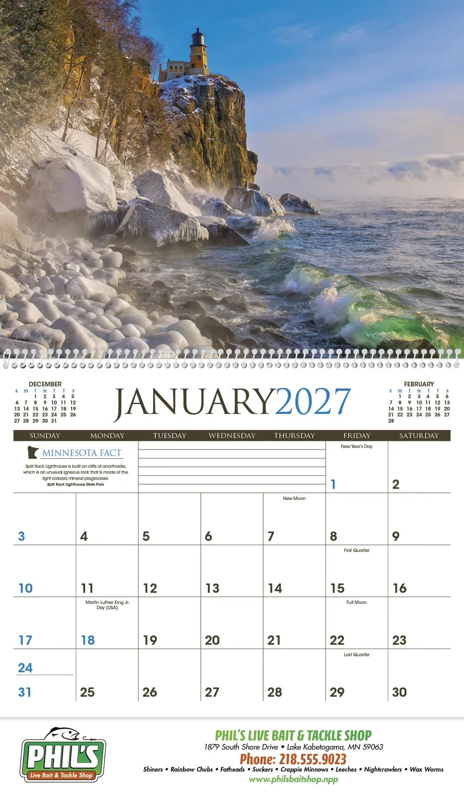 Minnesota Wall Calendar FSC Certified Gloss - 18.5 x 11 in - product view 16