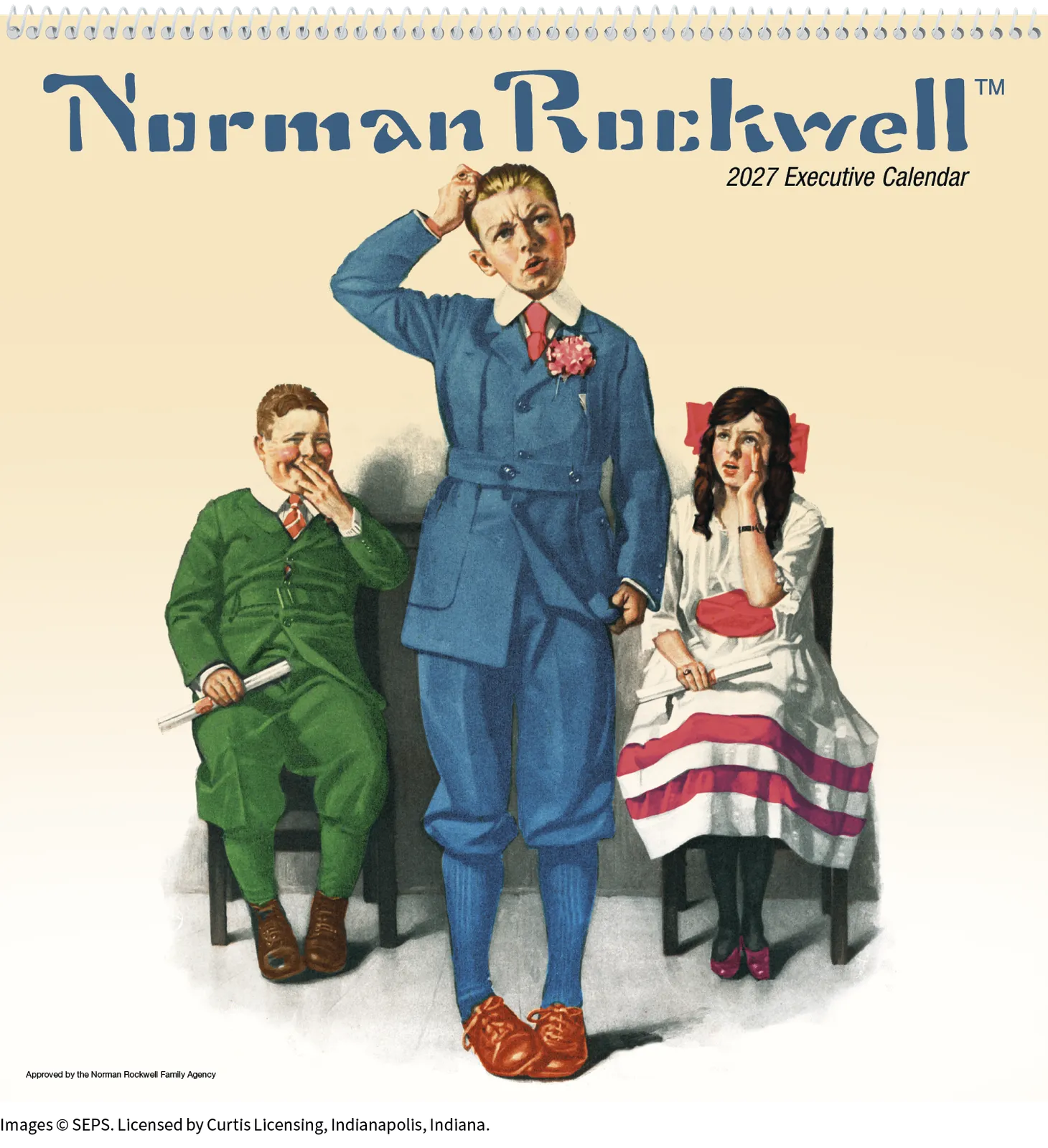 Norman Rockwell Executive Calendar FSC Paper - 25 x 12 in - product view 2