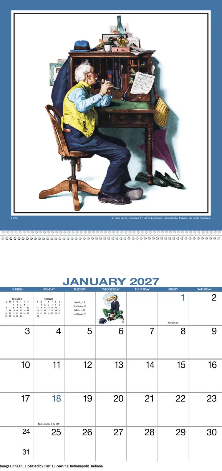 Norman Rockwell Executive Calendar FSC Paper - 25 x 12 in - product view 4