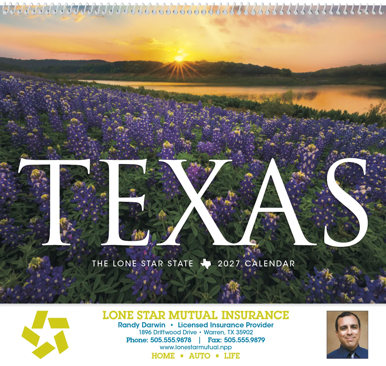 Texas Wall Calendar FSC Certified Gloss - 18.5 x 11 in - product view 15