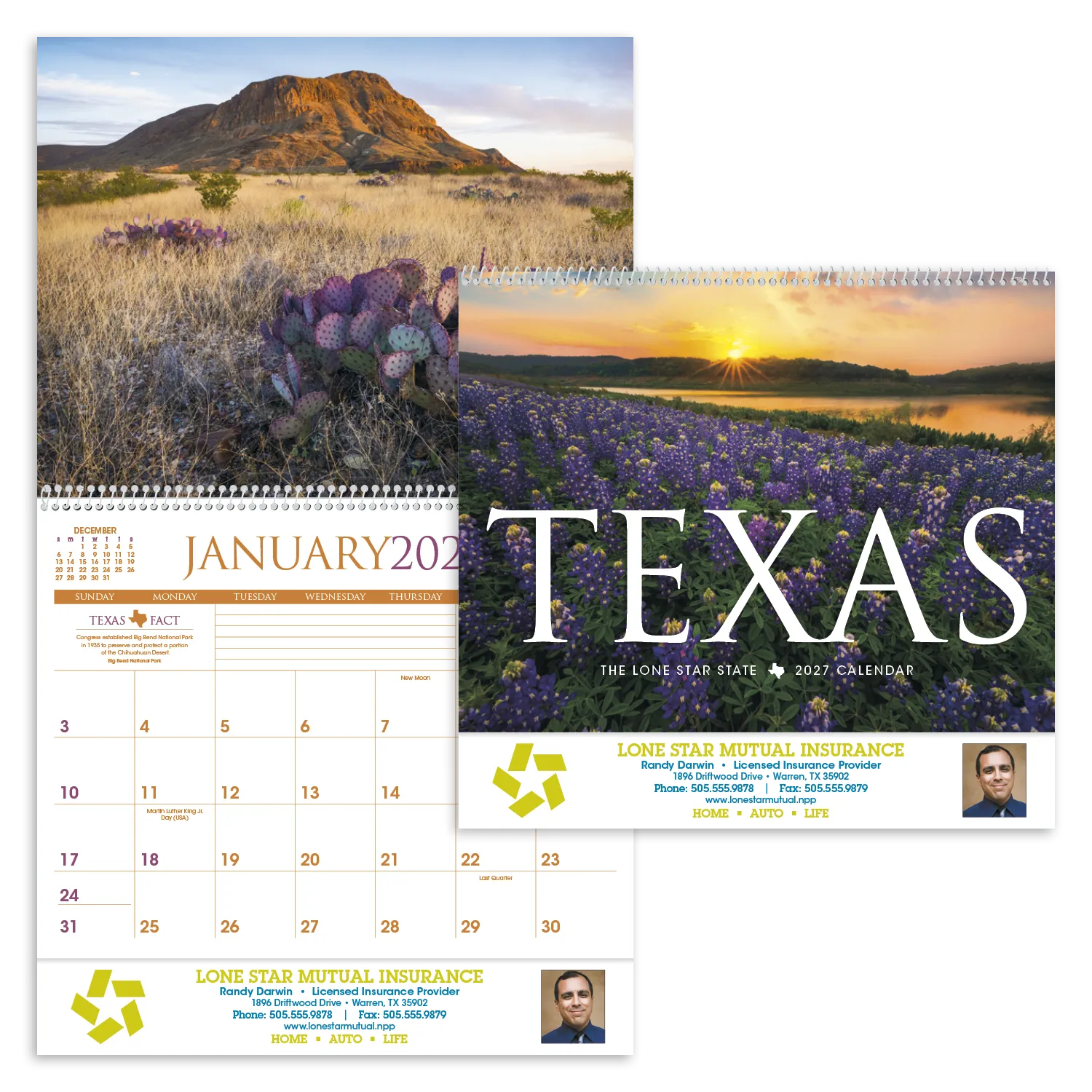 Texas Wall Calendar FSC Certified Gloss - 18.5 x 11 in - product view 29
