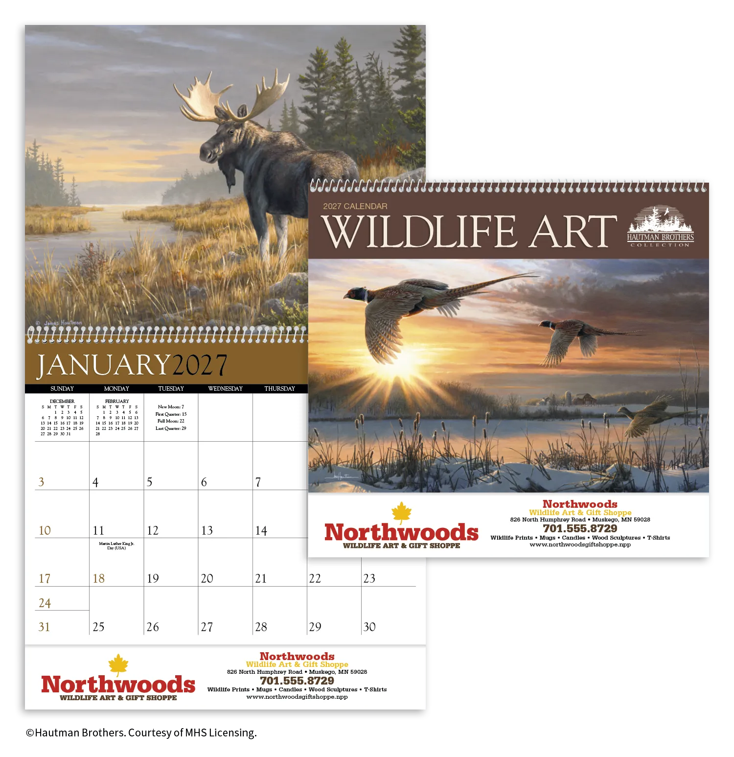 Hautman Brothers Wildlife Art Calendar Matte - 18.5 x 11 in - product view 29