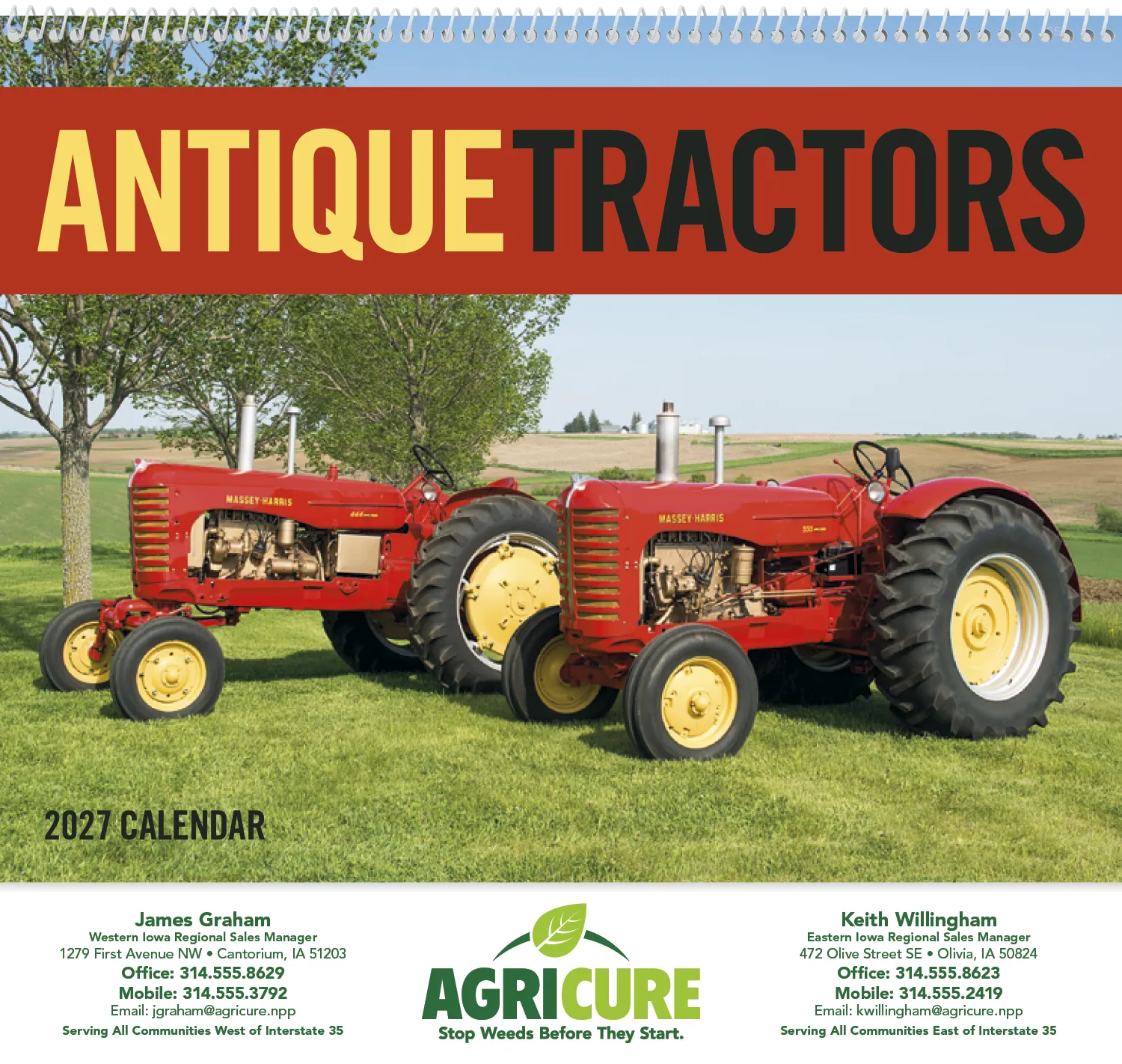 Antique Tractors Calendar Agricultural History - 18.5 x 11 in - product view 15