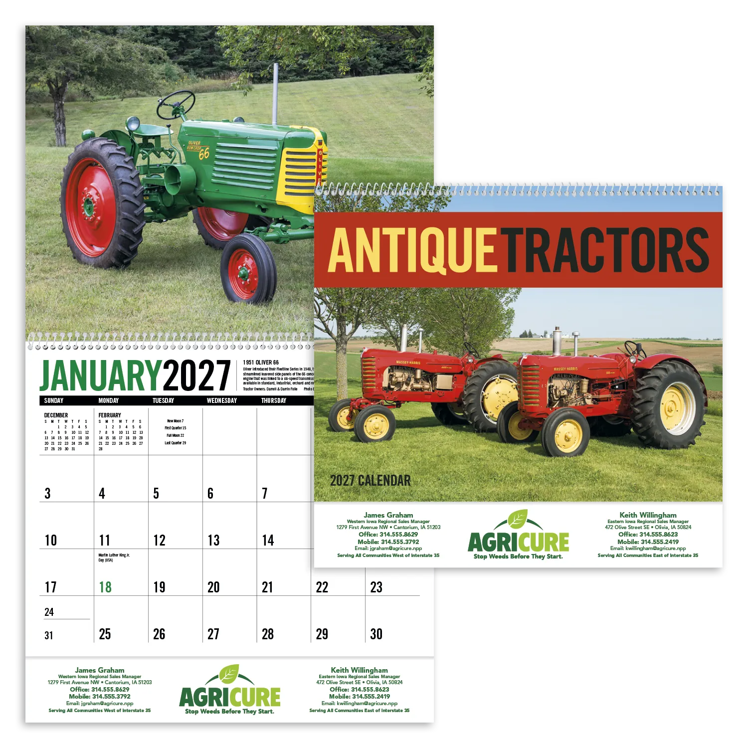 Antique Tractors Calendar Agricultural History - 18.5 x 11 in - product view 31