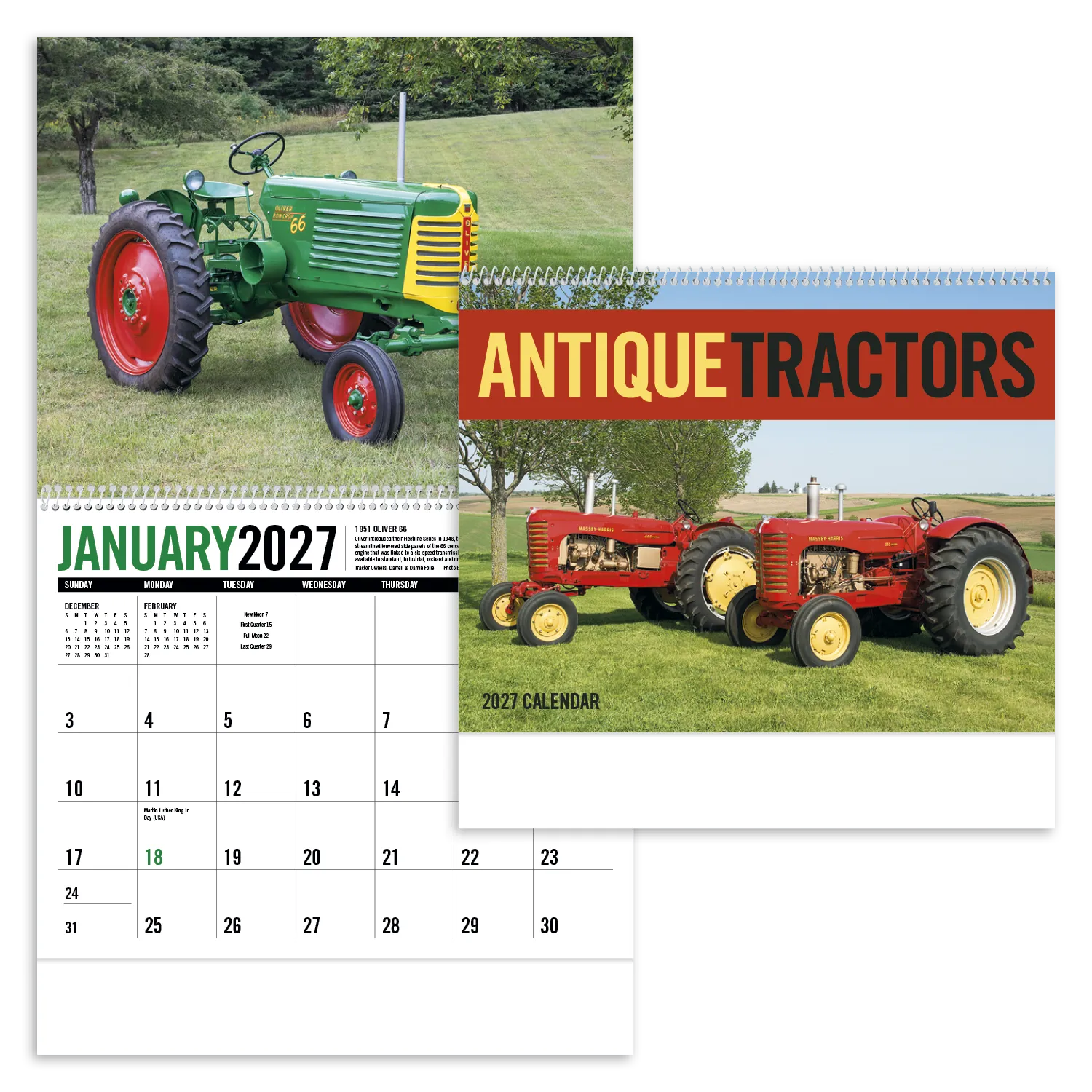 Antique Tractors Calendar Agricultural History - 18.5 x 11 in - product view 32