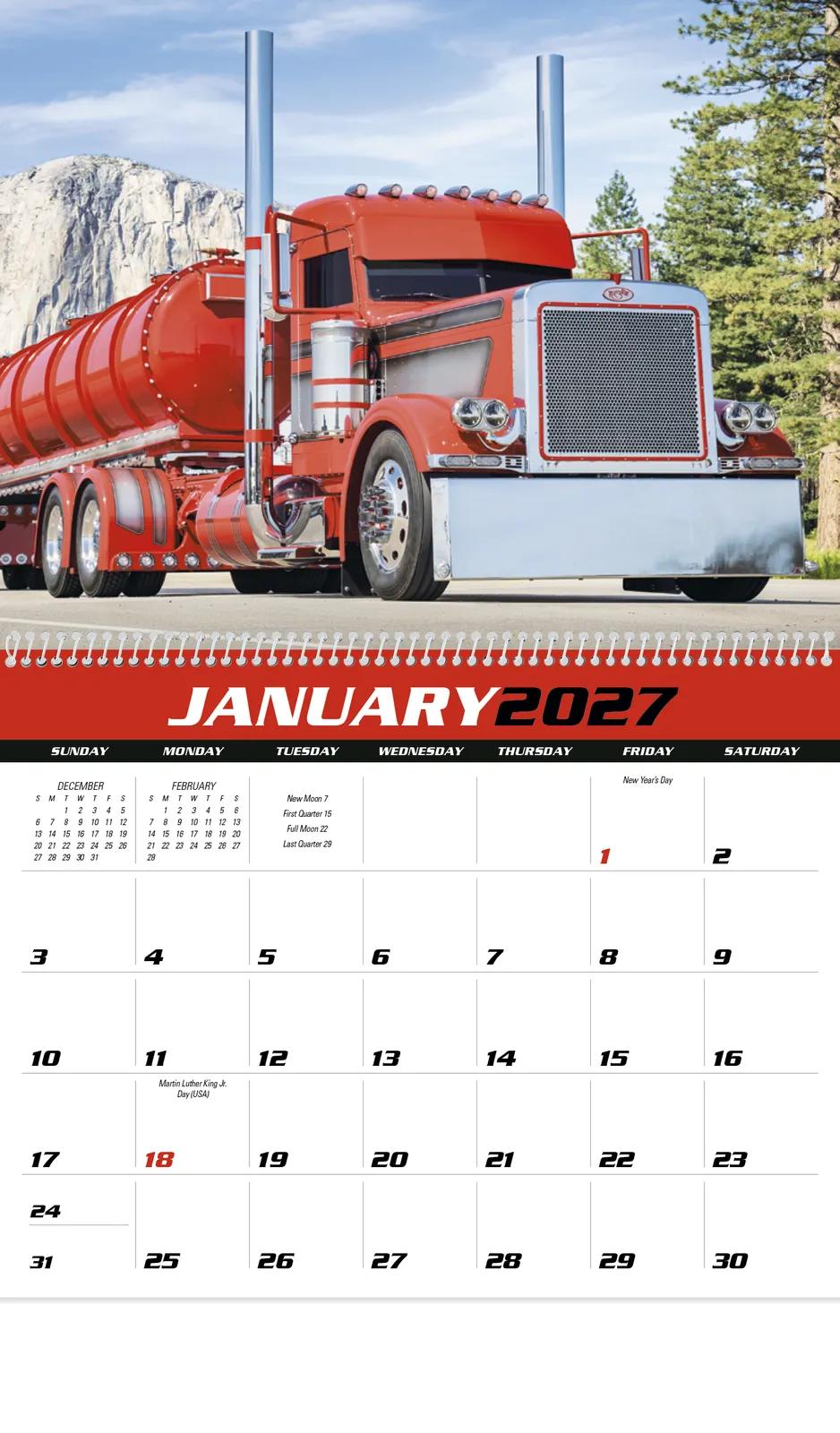 Big Rigs Calendar Custom Trucks Photography - 18.5 x 11 in - product view 18