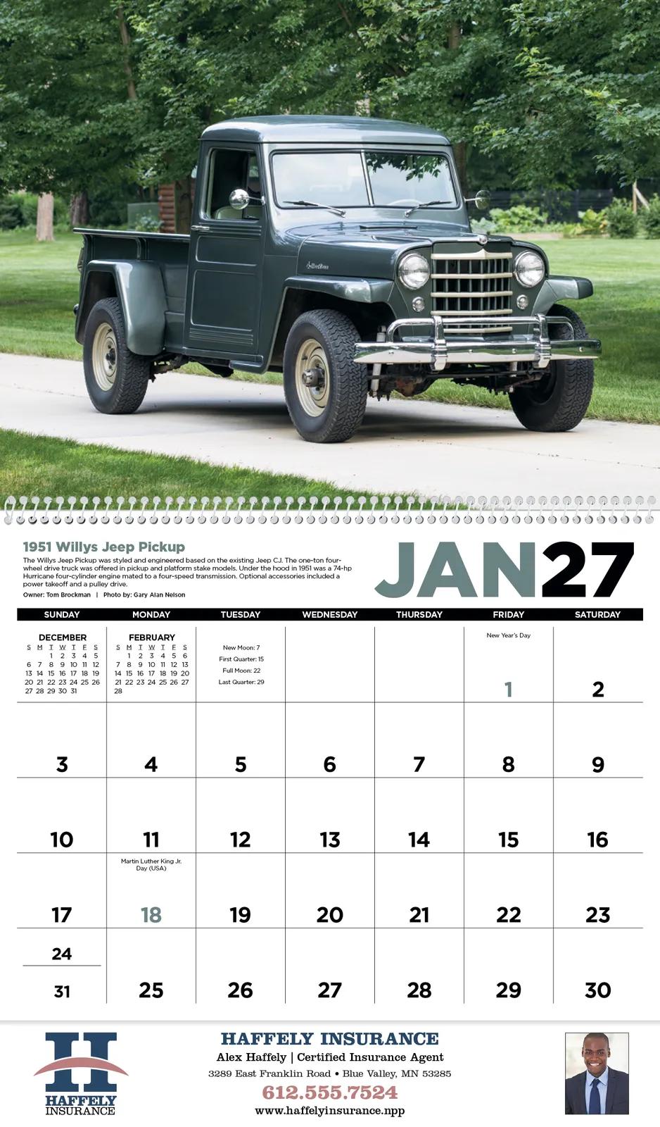Antique Trucks Calendar Vintage Photography - 18.5 x 11 in - product view 17