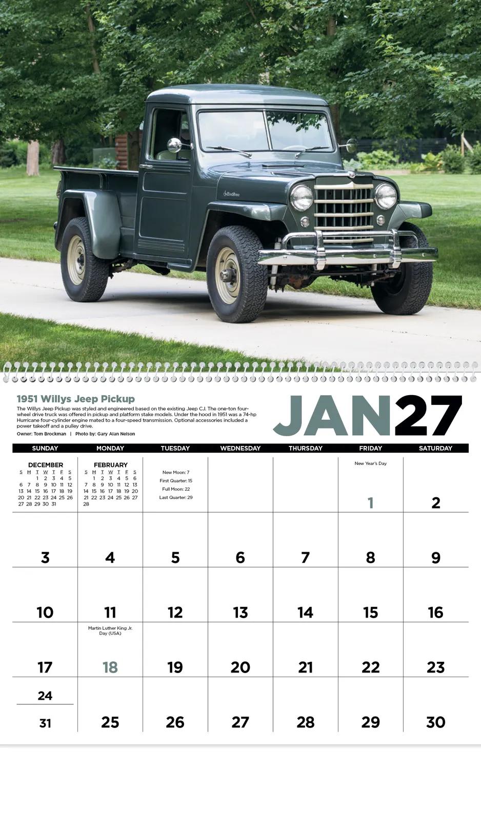 Antique Trucks Calendar Vintage Photography - 18.5 x 11 in - product view 18