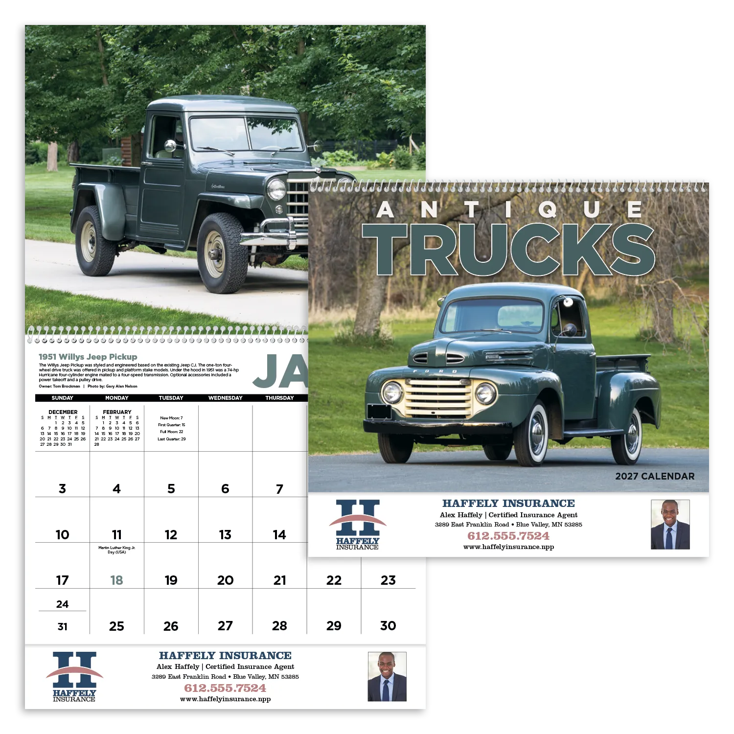 Antique Trucks Calendar Vintage Photography - 18.5 x 11 in - product view 31