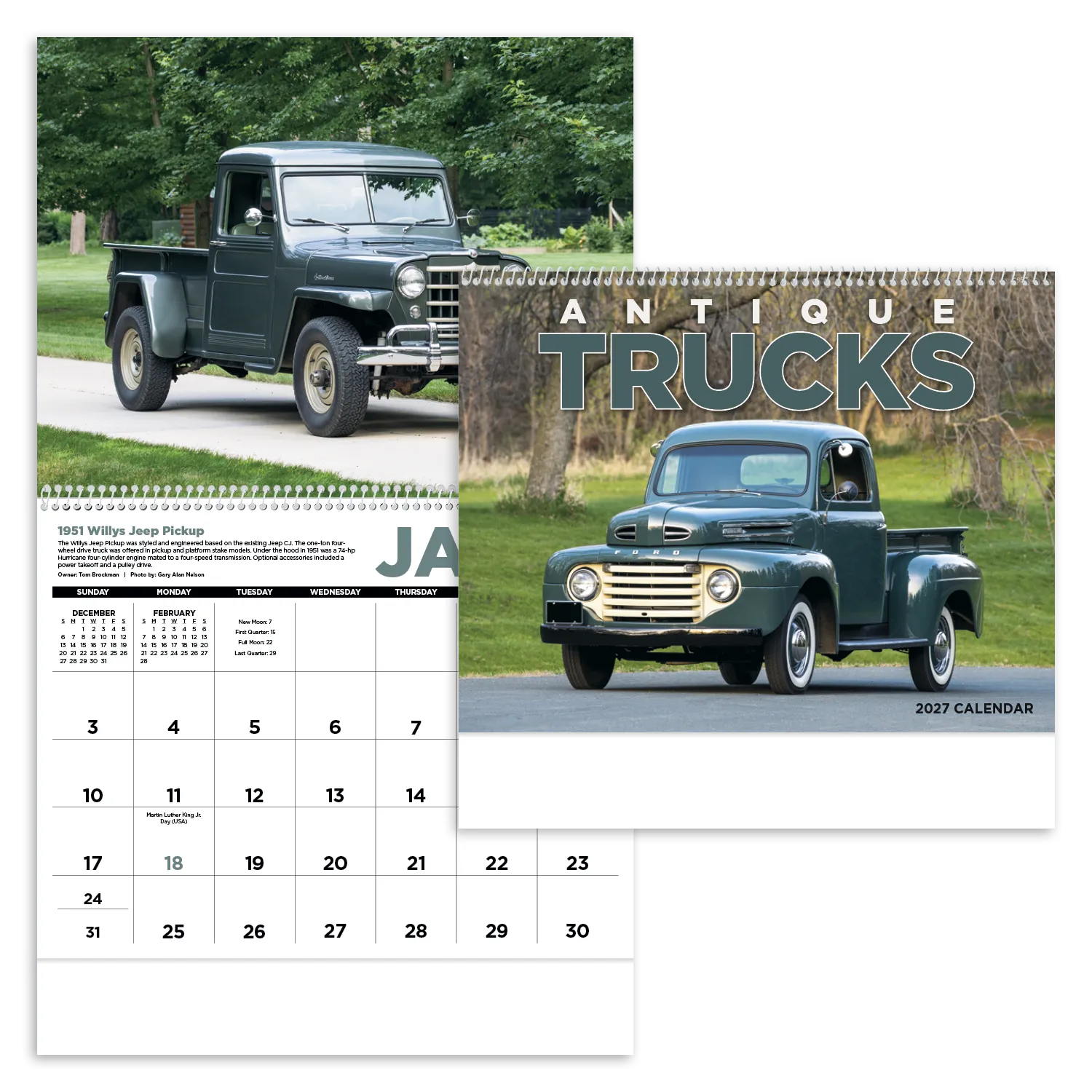 Antique Trucks Calendar Vintage Photography - 18.5 x 11 in - product view 32