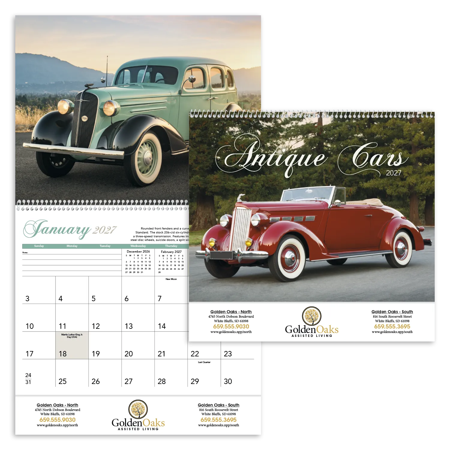 Antique Cars Calendar Classic Automotive - 18.5 x 11 in - product view 31
