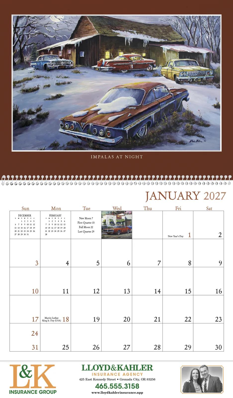 Junkyard Classics Calendar Dale Klee Art - 18.5 x 11 in - product view 16