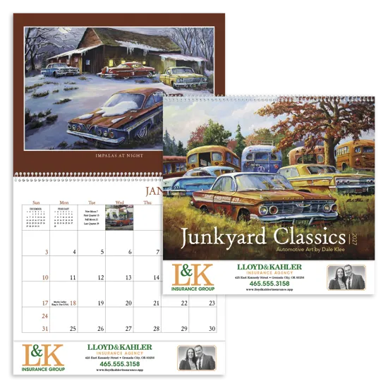 Junkyard Classics Calendar Dale Klee Art - 18.5 x 11 in