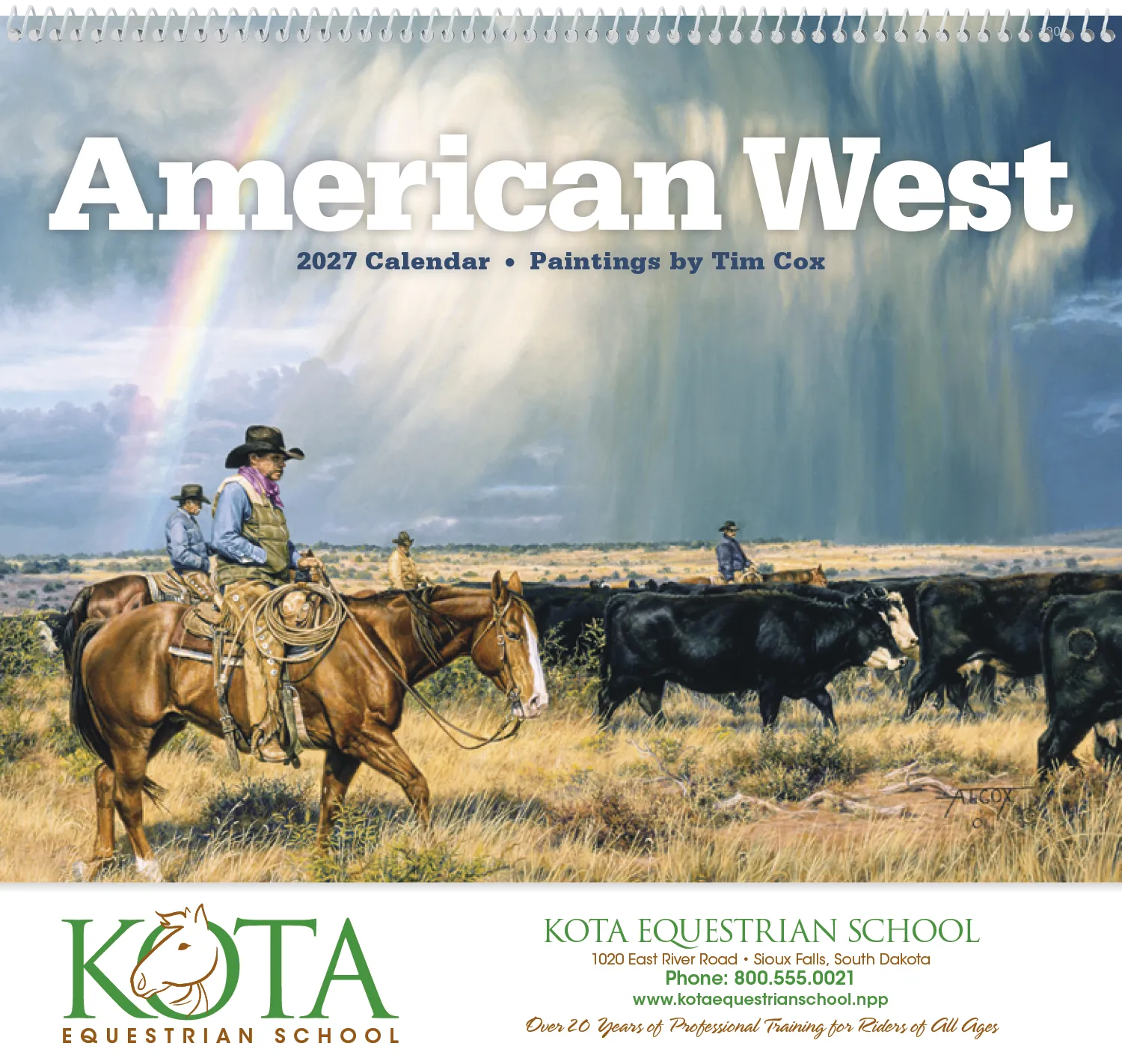 Tim Cox American West Wall Calendar FSC Matte - 18.5 x 11 in - product view 15