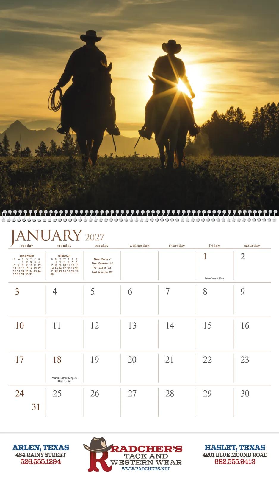 Western Landscape Wall Calendar FSC Gloss - 18.5 x 11 in - product view 16