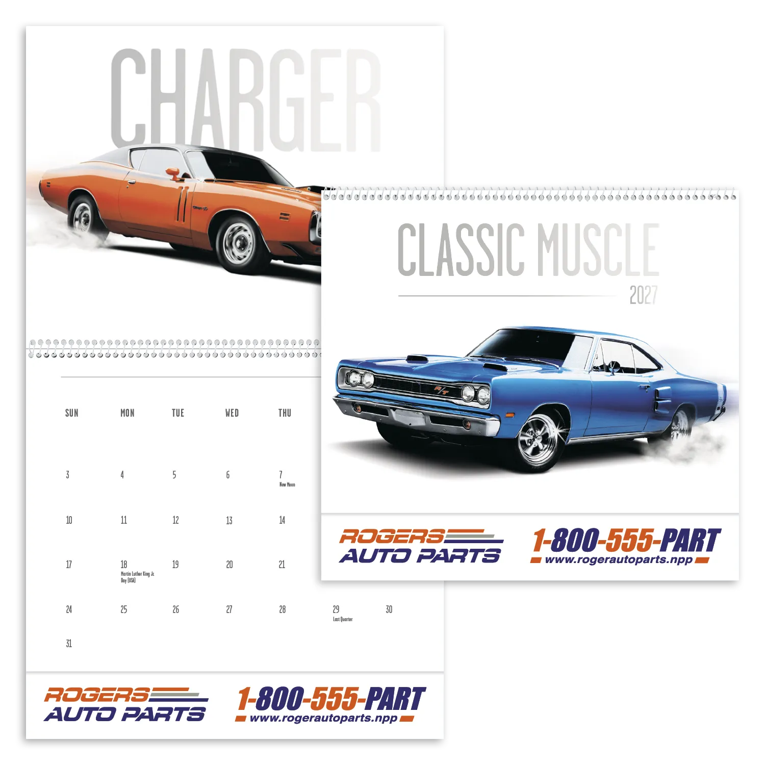 Muscle Cars Wall Calendar FSC Paper - 18.5 x 11 in - product view 29