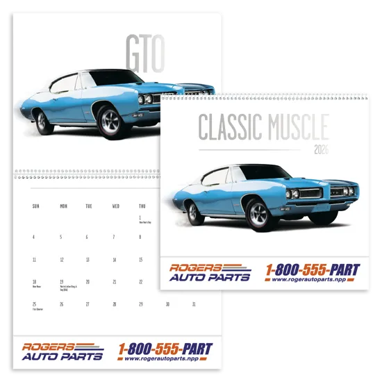 Muscle Cars Wall Calendar FSC Paper - 18.5 x 11 in