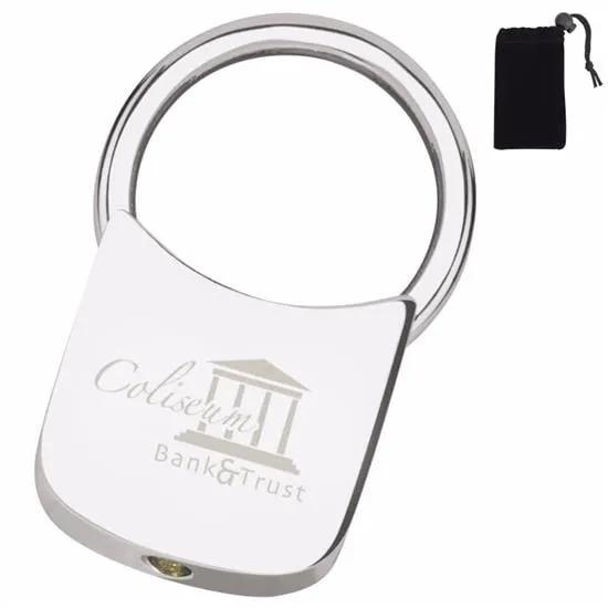 Custom Keychain Twist Lock Silver Zinc Alloy - 1.8 in